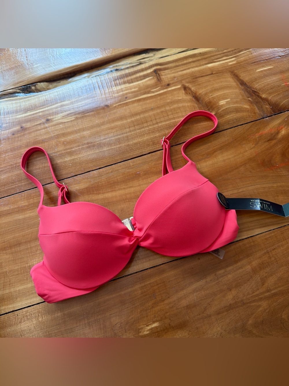 Victoria's Secret Bikini Top, NWT, Size 32B, Hot Coral Pink, Cute! 🩷🧡🩷🧡